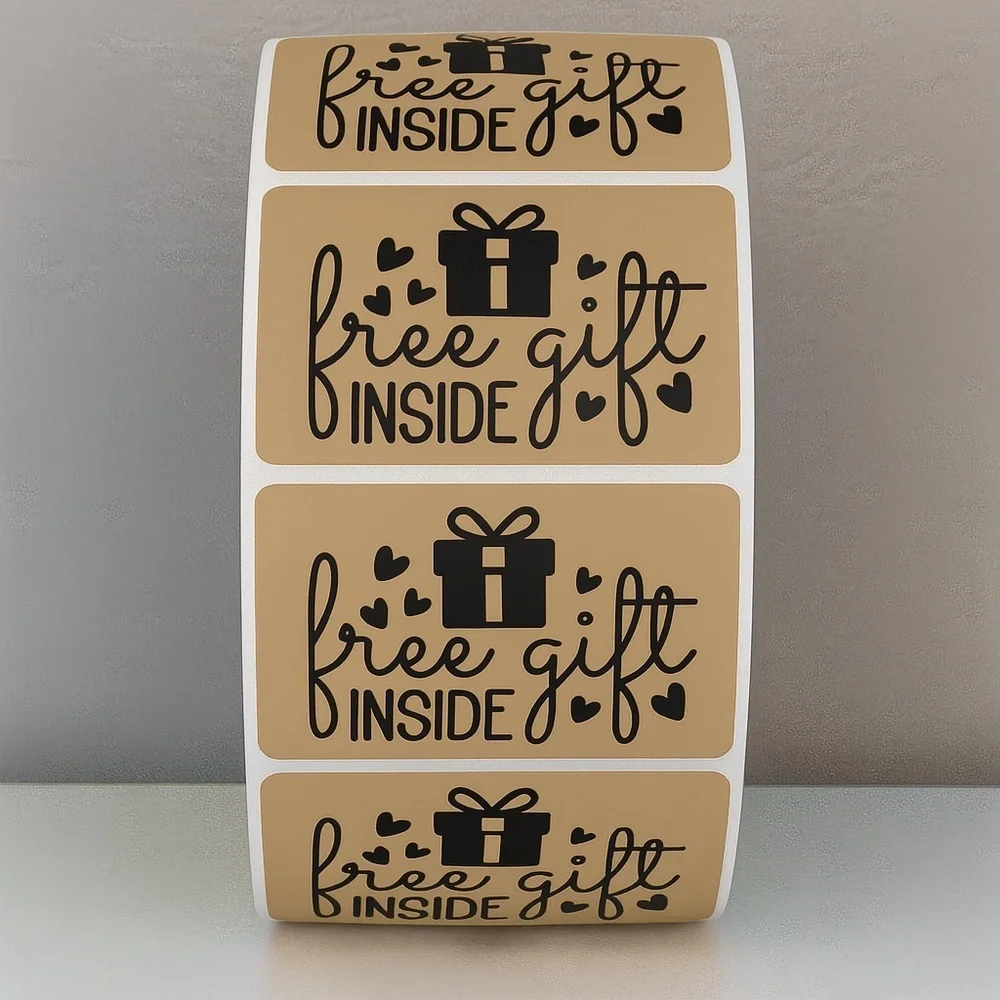 Free Gift Inside Stickers – Cute Labels for Packaging and Small Business